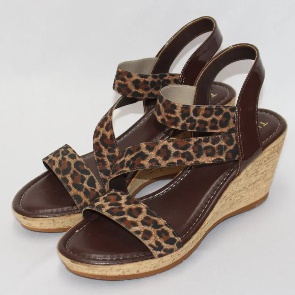 Tuscany Easy Street Leopard Print Sandals